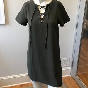 ONE CLOTHING Tie-Up Olive Dress